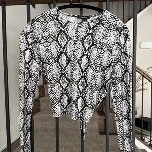 Forever 21 snakeskin print long sleeve shirt.